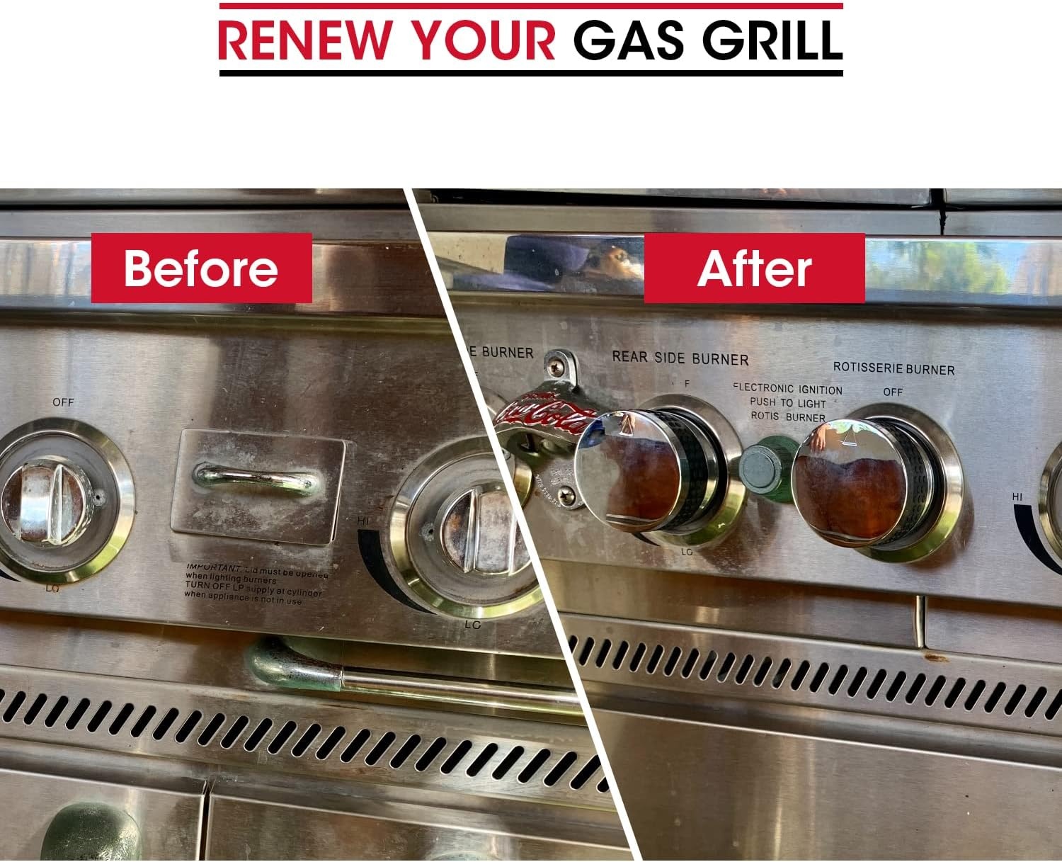 image:imageUnicook 2 Pack Grill Control Knobs Replacement Chrome Plated Plastic with Nonslip Grip Fit BBQ Gas Grills with D Shaped Valve Stem NOT Fit Recessed Flush Valve Stem Include 2 Knobs and 6 Adaptors