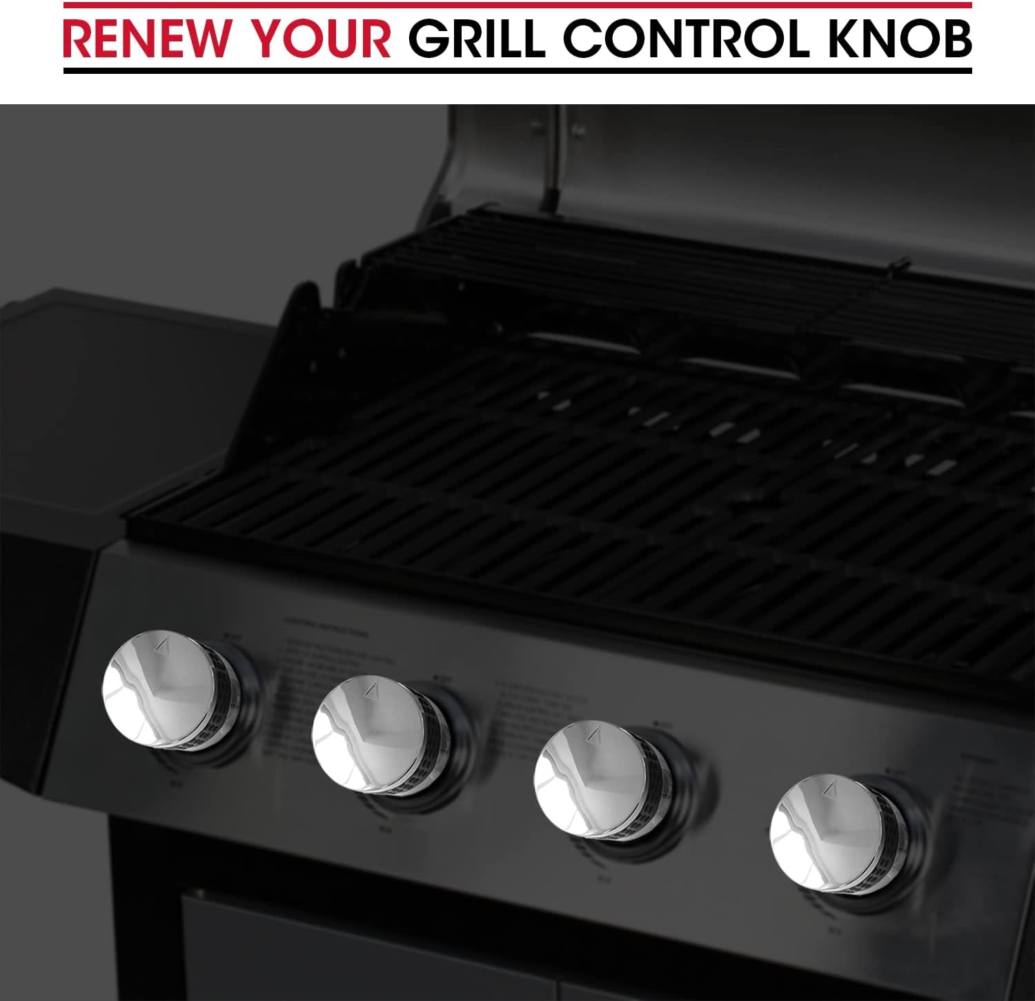 image:imageUnicook 2 Pack Grill Control Knobs Replacement Chrome Plated Plastic with Nonslip Grip Fit BBQ Gas Grills with D Shaped Valve Stem NOT Fit Recessed Flush Valve Stem Include 2 Knobs and 6 Adaptors